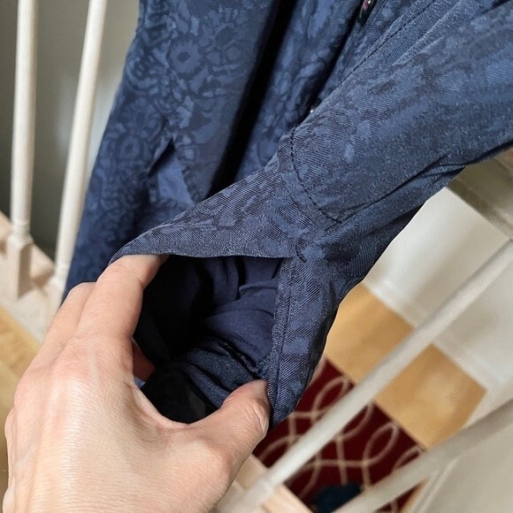 Anthropologie Ett Twa James Tie Waist Jumpsuit Romper in Navy 0 - Picture 13 of 14